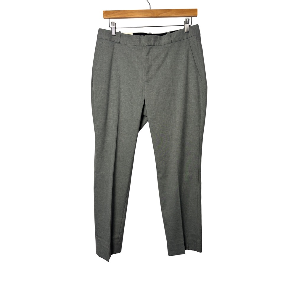 NEW Banana Republic Ryan Curvy Straight Ankle Pant 8 Gray Mid Rise Professional
